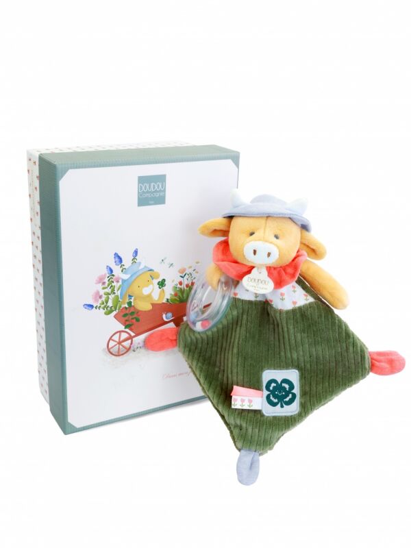  - aneth the cow - comforter with rattle green 20 cm 